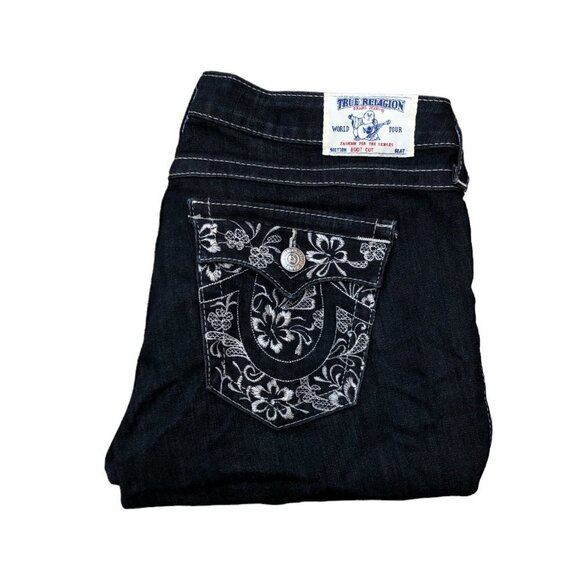 Vintage True Religion Jeans Size 32 BOOT CUT Embroidered - Picture 4 of 9